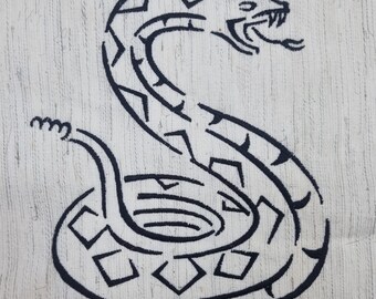 DIY Snake Embroidery Design - Digital Template - Easy Download
