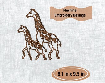 Giraffe Embroidery Pattern - Instant Download - Cute Animal Designs