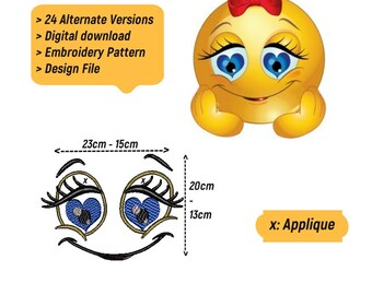 Emoji Decorative Pillow - Special Embroidery Applique - 2 Size Variants
