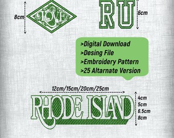 Rhode Island Embroidery Designs - 3 Unique Pattern Files for Sewing Enthusiasts