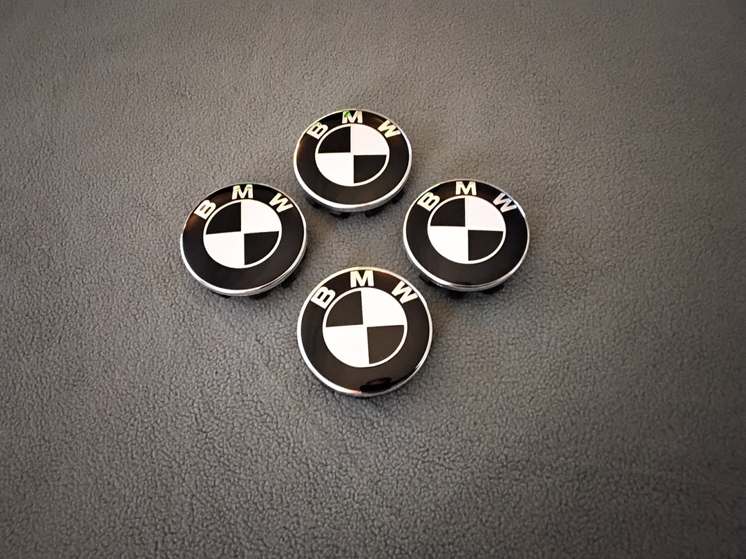 BMW Wheel Centre Cap Black and Chrome 56mm Set of 4 Etsy