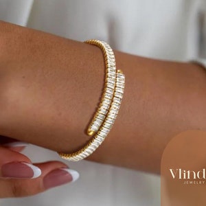 14K Solid Gold Natural Diamond Adjustable Tennis Bracelet for Wedding Simple Bridesmaid Jewelry Dainty Tennis Bracelet Wedding Jewelry