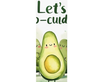 Whimsical Avocado Yoga Foam Mat with Cuddly Pun Quote