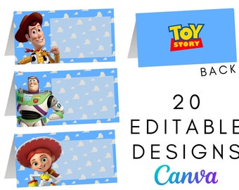 TOY STORY Birthday Decoration Place Cards & Food Labels, Toy Story Party Decorations, Favors, Digital and Printable Tent Card, Blank