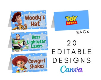 TOY STORY Birthday Decoration Place Cards & Food Labels, Toy Story Party Decorations, Favors, Digital and Printable Tent Card, Text