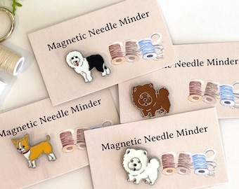 Dog Magnetic Needle Minder: Cross Stitch & Quilting Accessory