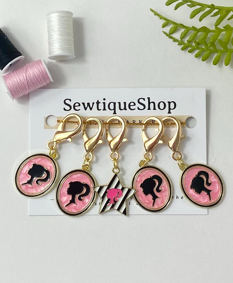 Barbie Stitch Markers or Craft Pins: Pink Sewing Accessories Gift Set ...