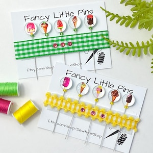 Eistüte Dekorative Pins | Set mit 5 wunderlichen Dessert-Pins | Summertime Bastelbedarf für Scrapbook, Nadelkissen & Pinnwand