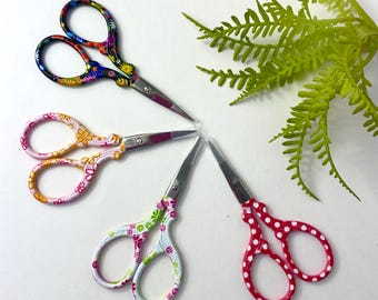 Floral Embroidery Scissors – Stainless Steel Thread Snips, Quilting Gift