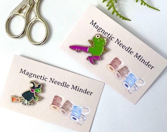 Aiguille de rappel magnétique drôle de grenouille ou de sorcière : outil de couture kitsch