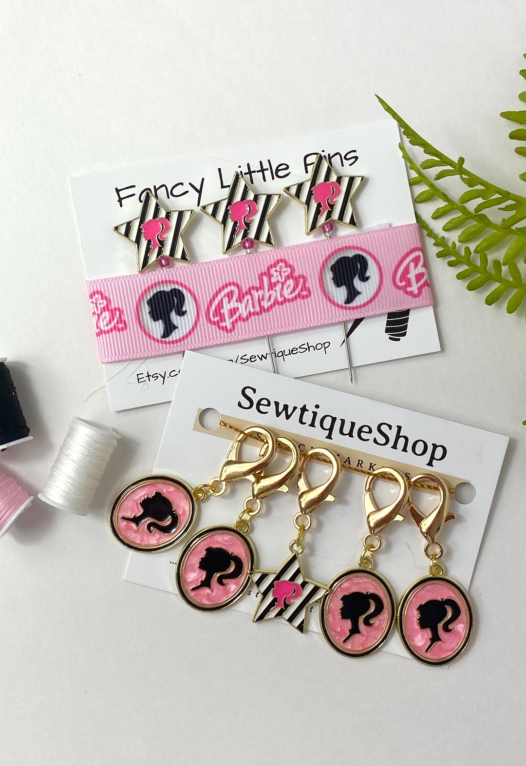 Barbie Stitch Markers or Craft Pins: Pink Sewing Accessories Gift Set ...