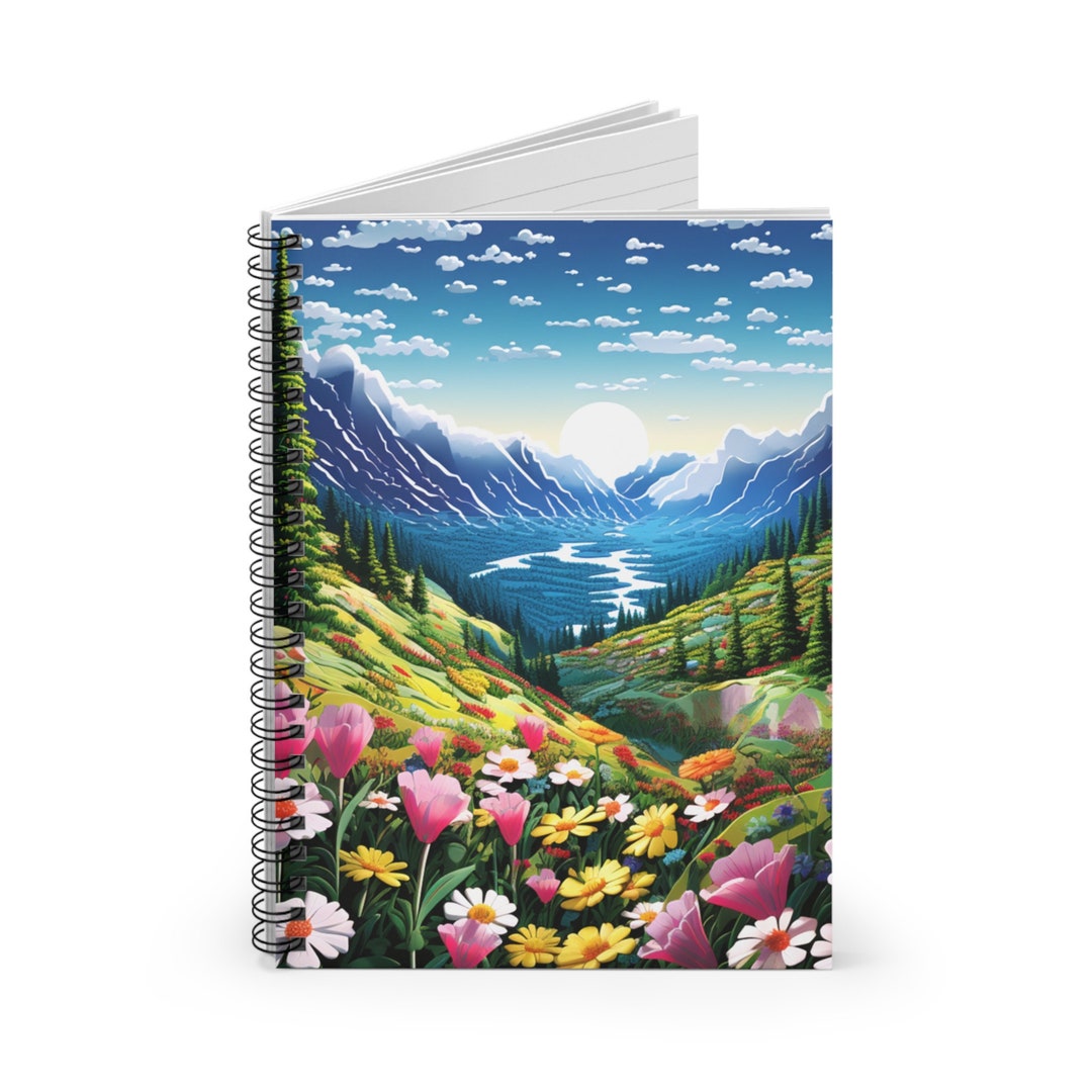 Wildflowers Inspired Spiral Notebook - Ruled Line - Etsy