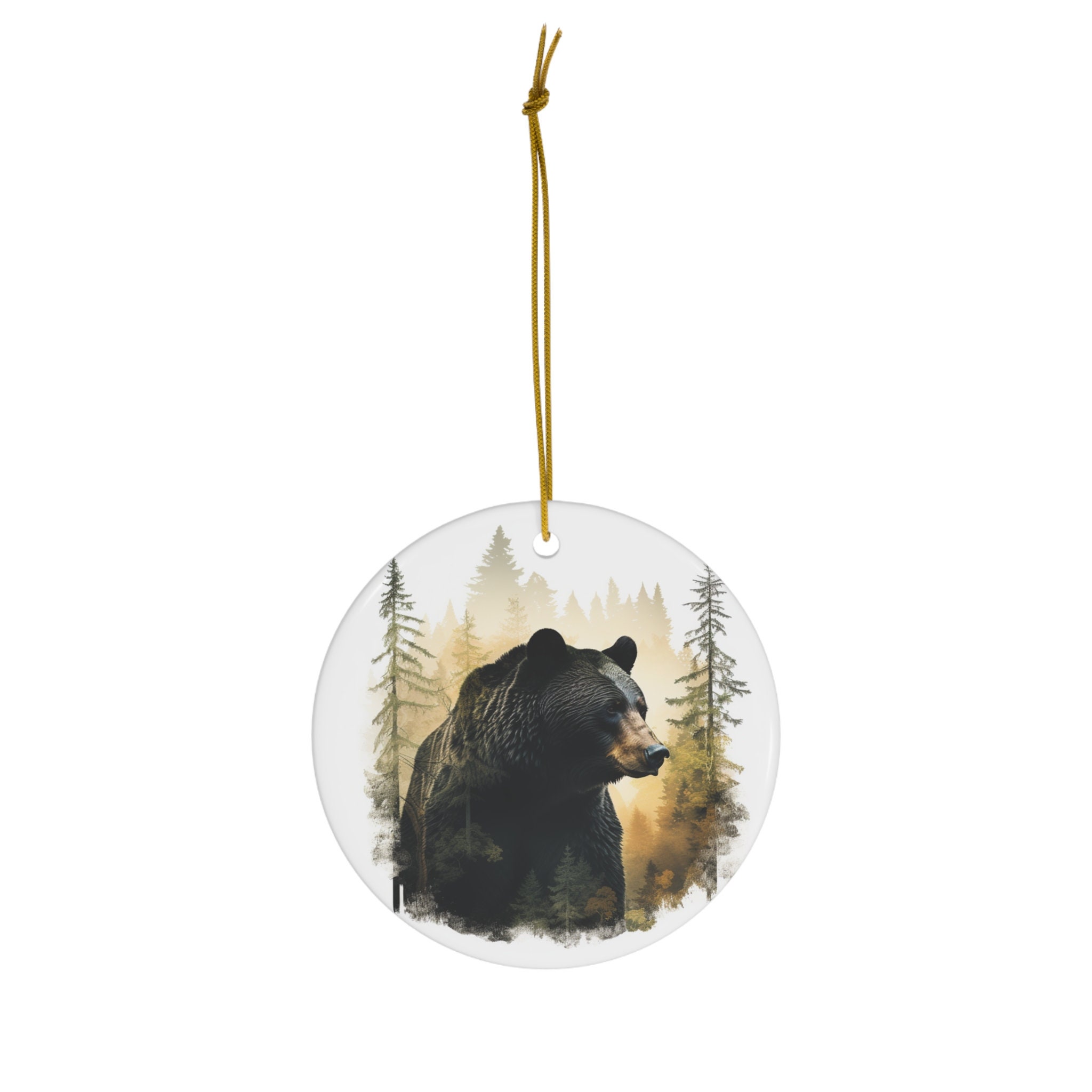 Mountain Black Bear Ceramic Ornament