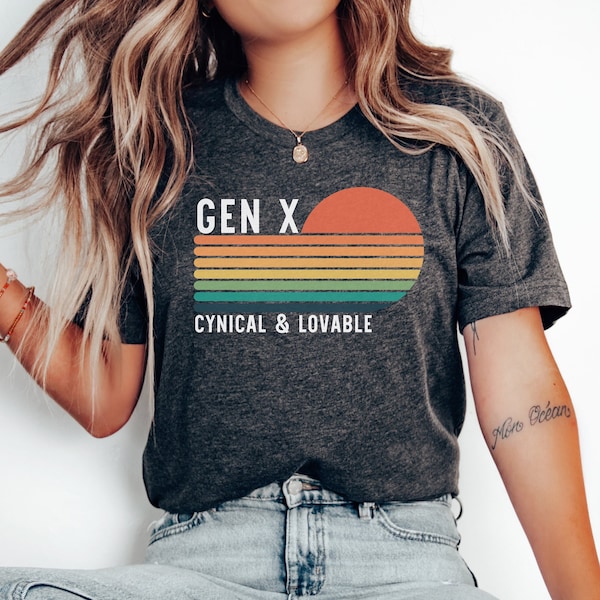 Generation Gen-X 60 70s 80s Shirts, Retro 80's Themed Vintage Throwback Sunset Tee Shirt Gift, Gen X T Shirt Mens Women's, Nostalgic Gift