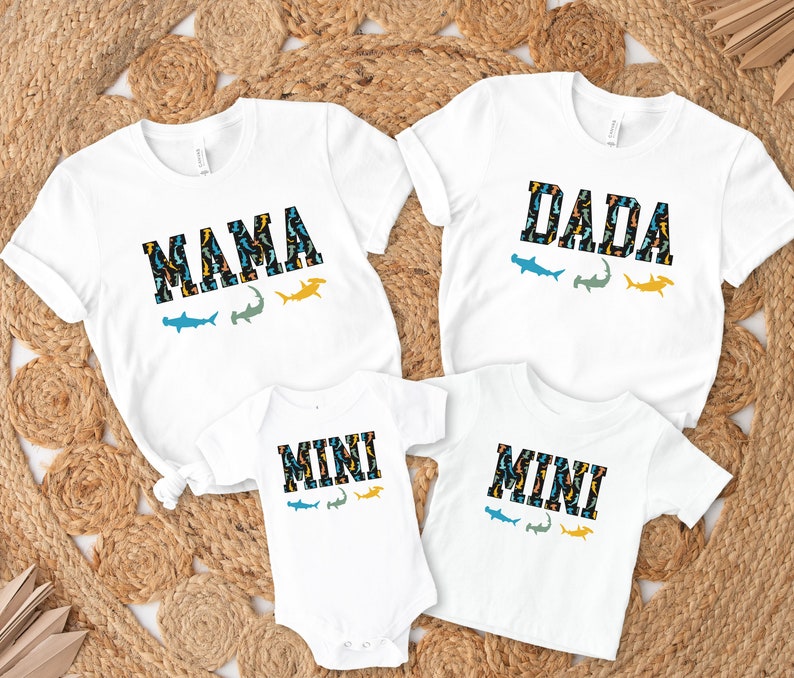 Mama Dada Mini Hammerhead Shark Shirts, Matching Mommy and Me Outfits ...
