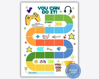 Video Game Reward Chart: Kids Behavior & Chore Tracker (Printable)