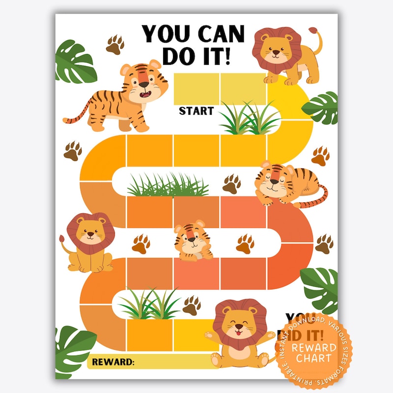 Lion Sticker Chart - Etsy