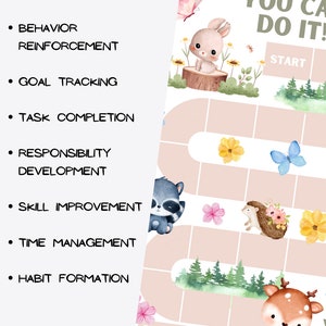 Spring Reward Chart, Kids Reward Chart Printable, Woodland Theme, Potty ...