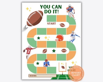 Football Reward Chart: Kids Behavior & Potty Training Tracker (PDF, PNG, JPG)