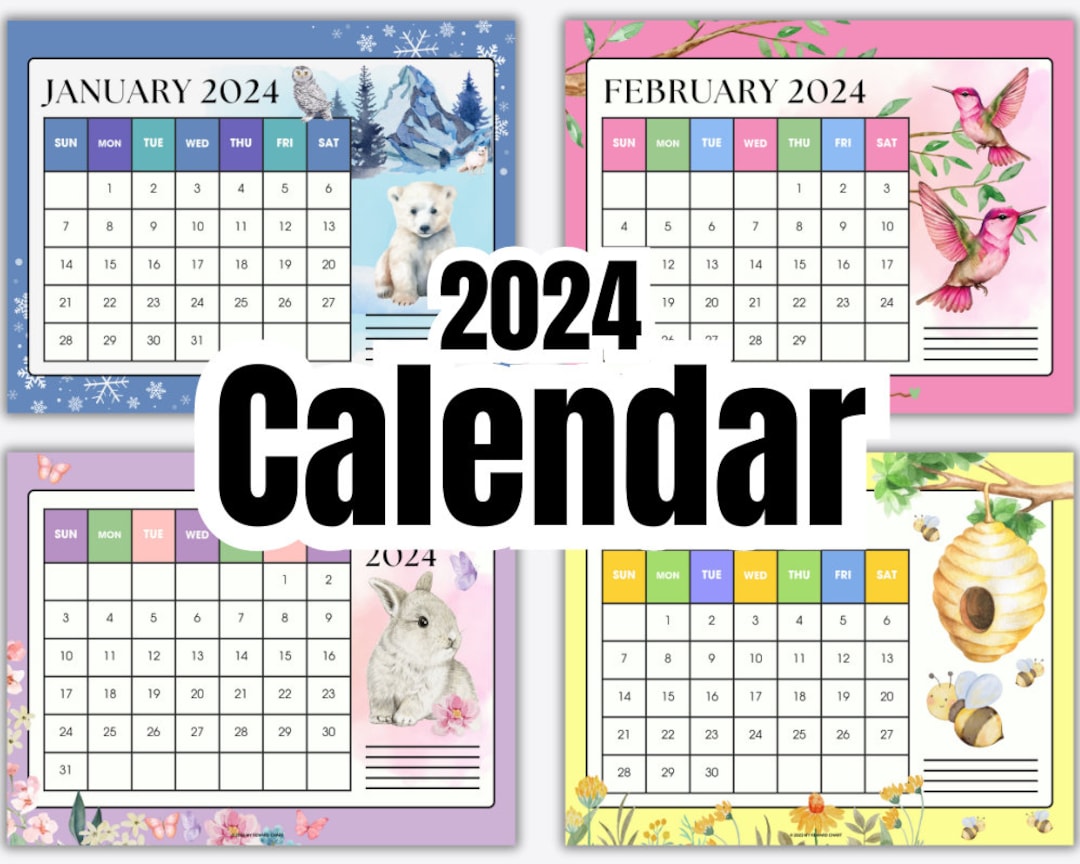 Printable Calendars Cute Calendars Printable Kids Calendars - Etsy