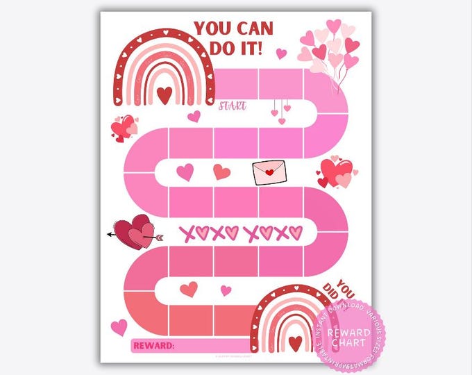Editable Hearts Reward Chart, Hearts Sticker Chart, Pink Gold Hearts ...