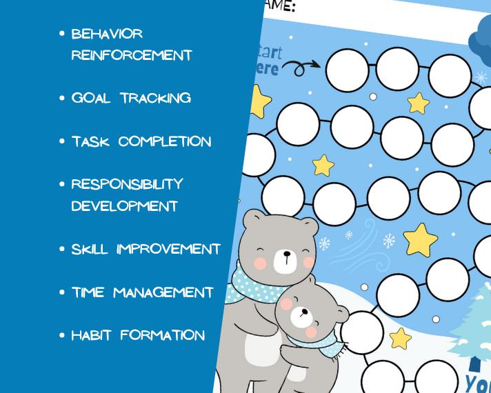 Winter Children's Reward Chart: Goal Tracker, Sticker Chart (PDF, PNG ...