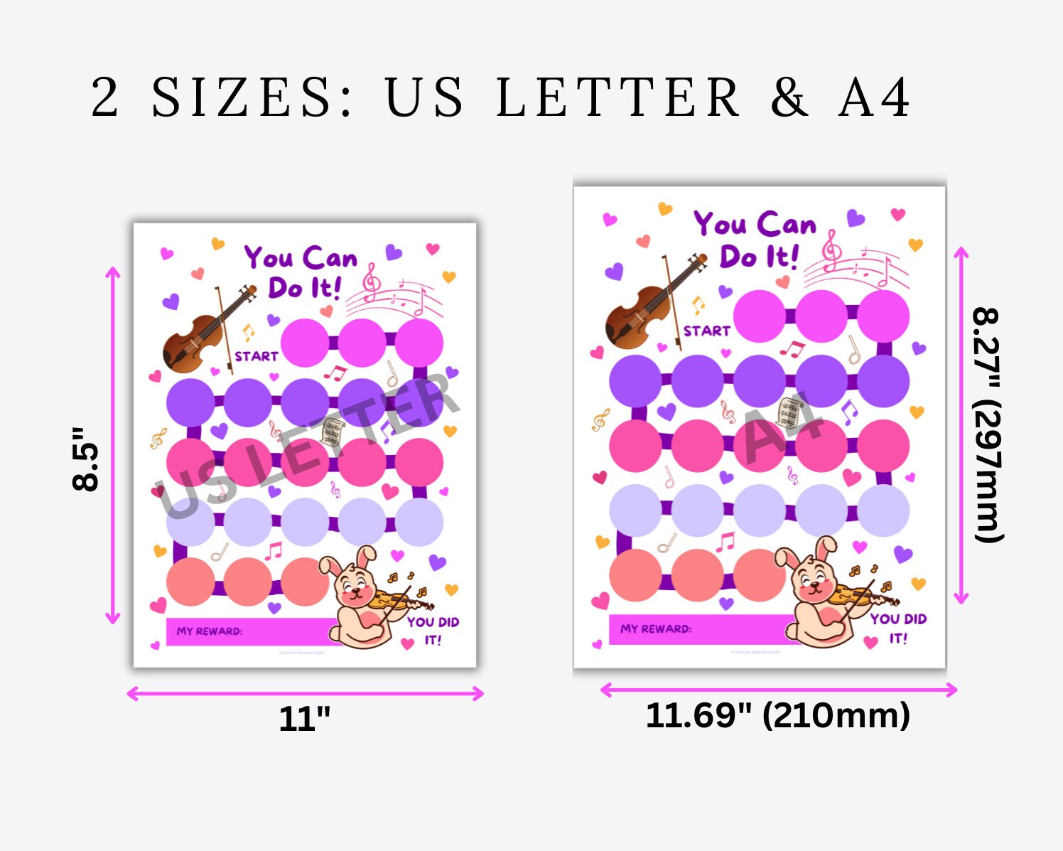Printable Violin Practice Reward Chart: Kids Music Learning (PDF, PNG ...