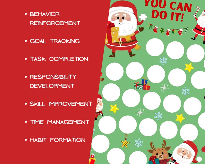 Christmas Santa Reward Chart: Potty Training & Habit Tracker (PDF) - Etsy