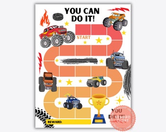 Monster Truck Reward Chart: Kids Behavior, Chore Chart (Digital Download)