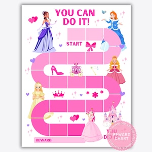 Girls Princess Reward Chart Printable, Kids Reward Chart, Behaviour Chart, Sticker Chart, Girls Reward Chart, Girls Potty Training Chart