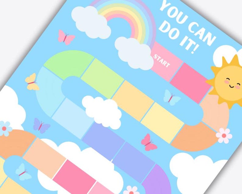 Rainbow Reward Chart, Potty Training Chart Download, Printable Reward