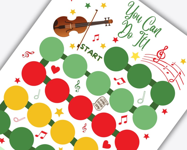 Printable Violin Reward Chart Christmas Music Reward Chart Etsy