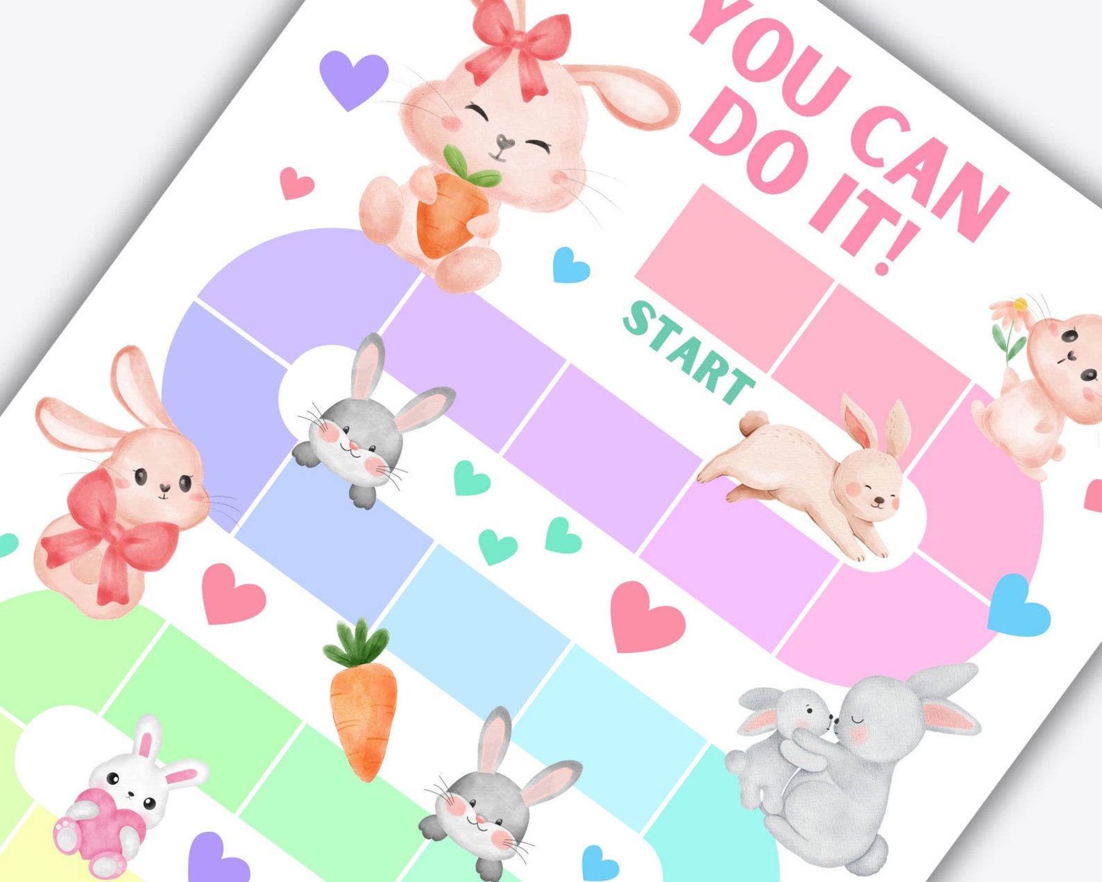 Printable Bunny Reward Chart, Potty Training Chart, Kids Reward Chart ...