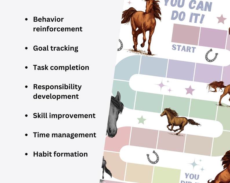 Reward Chart ADHD, Printable Reward Chart, Horse Potty Training Chart, Classroom Behavior Chart ...