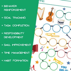 Printable Music Reward Chart, Music Practice, Violin Practice Chart ...