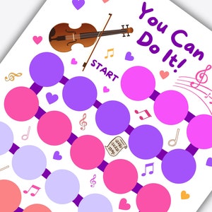 Printable Violin Practice Reward Chart: Kids Music Learning (PDF, PNG ...