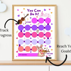 Printable Violin Practice Reward Chart: Kids Music Learning (PDF, PNG ...