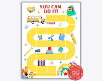 School Bus Reward Chart: Back to School Behavior Tracker (Digital Download)