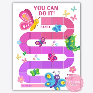 Butterfly Reward Chart Printable, Girls Sticker Chart, Spring Reward ...