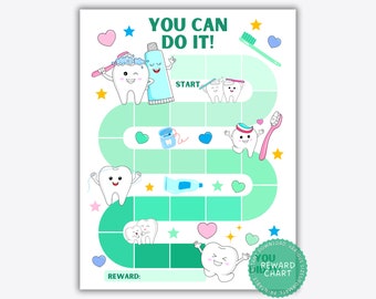 Reward Chart, Brush Your Teeth Reward Chart, Kids Reward Chart, Teeth Brushing Reward Chart, Hygiene Reward Chart for Kids