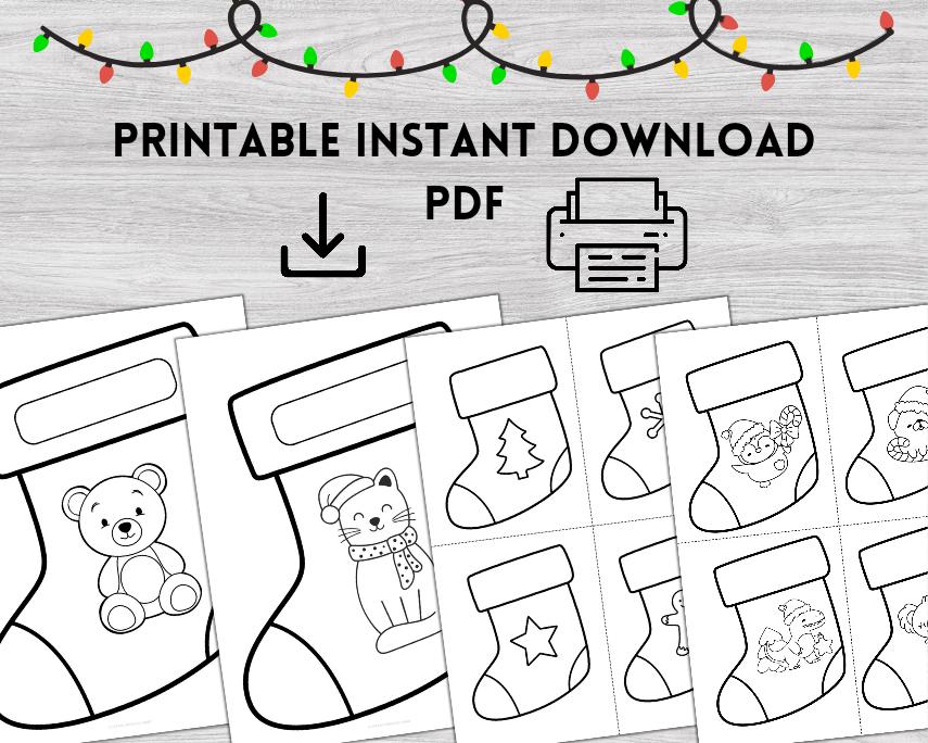 Printable Christmas Stocking, Printable Christmas Craft for Kids ...