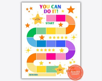 Reward Chart Printable, Sticker Chart, Good Behavior, Points System Chart, Goals, Homework, Reading Chart, Habit Tracker, Potty Training