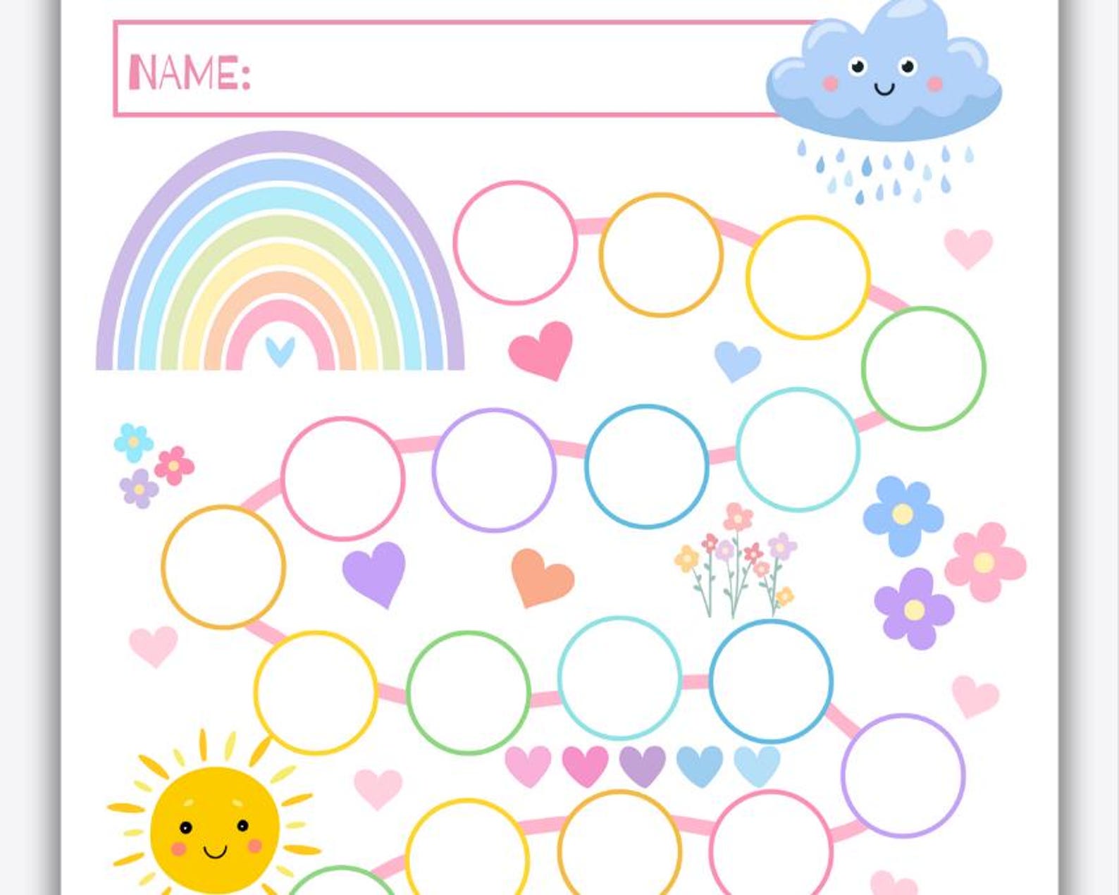 Rainbow Reward Chart, Potty Training Chart Download, Printable Reward ...
