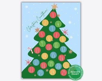 Christmas Tree Reward Chart: Holiday Countdown Activity (PDF Download)