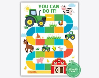 Green Tractor Reward Chart: Farm Chore Tracker (Printable PDF Download)