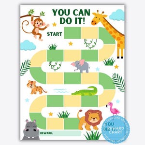 Zoo Animal Reward Chart: Potty Training, Classroom Behavior (PDF Downloadable Print
