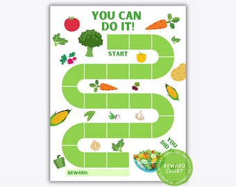 Vegetable Reward Chart: Kids' Habit & Behavior Tracker (Printable PDF)