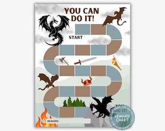 Dragon Reward Chart for Boys: Fantasy Behavior Tracker (Printable PDF Download