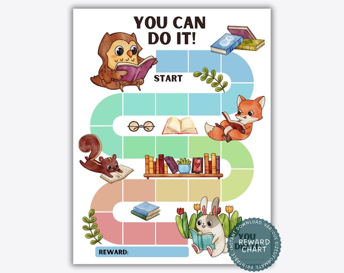 Reading Progress Chart, Book Reward Chart, Kids Book Reading Chart ...