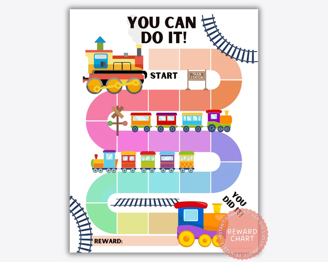 Train Behaviour Sticker Chart Train Reward Chart, Behavior Charts for the Home, Reward Chart Kids ...